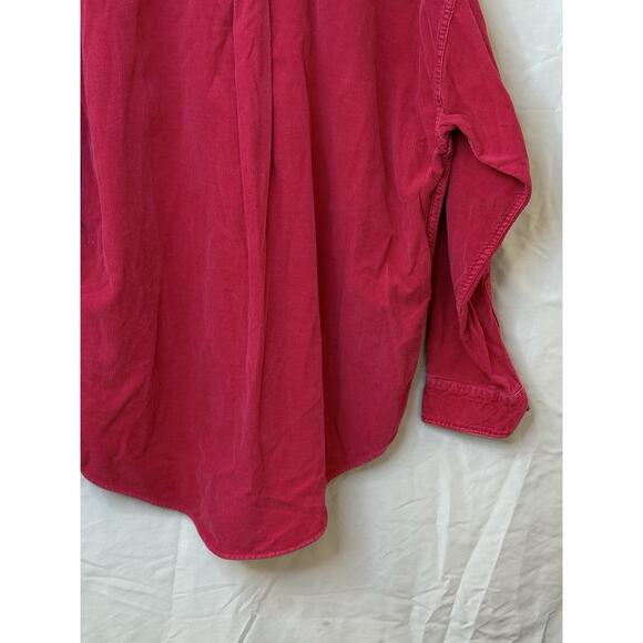 Ralph Lauren Polo Chaps Corduroy Button Up Red Shirt Long Sleeve Blaire Large - Picture 12 of 16